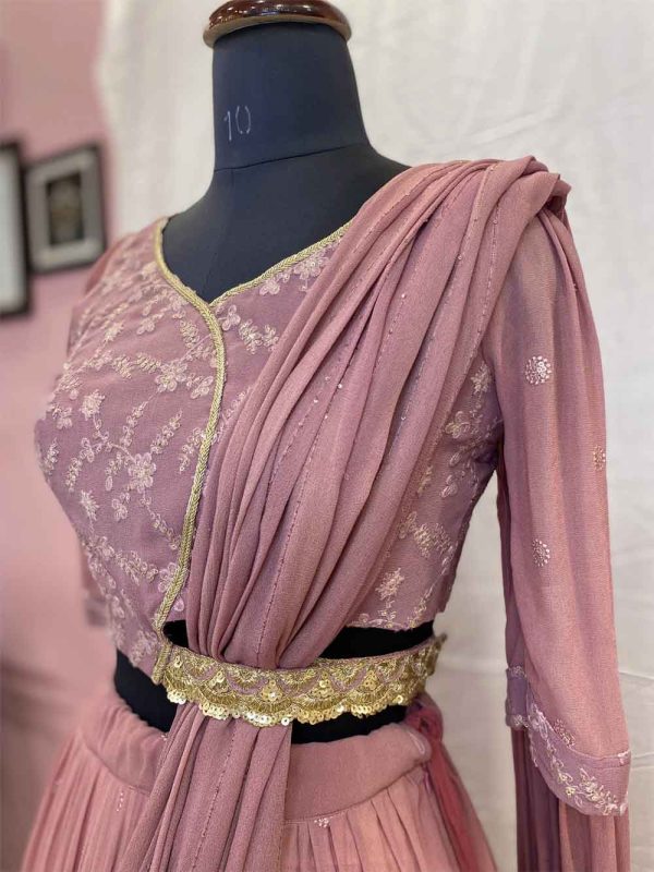 Georgette Pre Draped Lehenga - Image 3