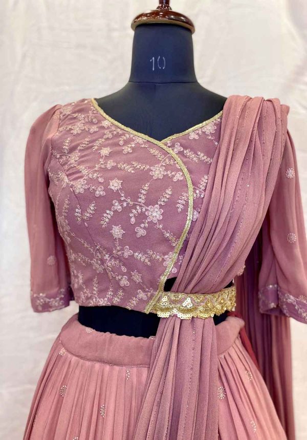 Georgette Pre Draped Lehenga - Image 2
