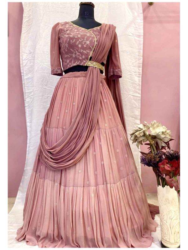 Georgette Pre Draped Lehenga
