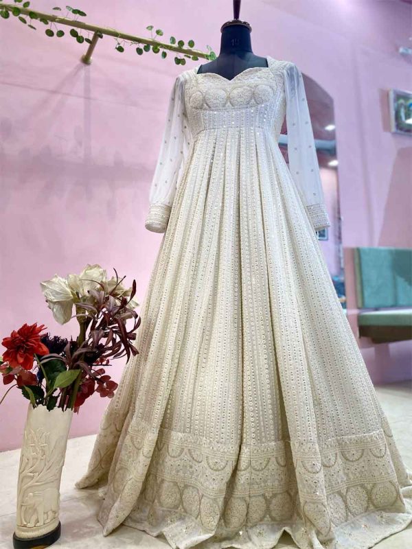 Lucknowi Georgette Gown