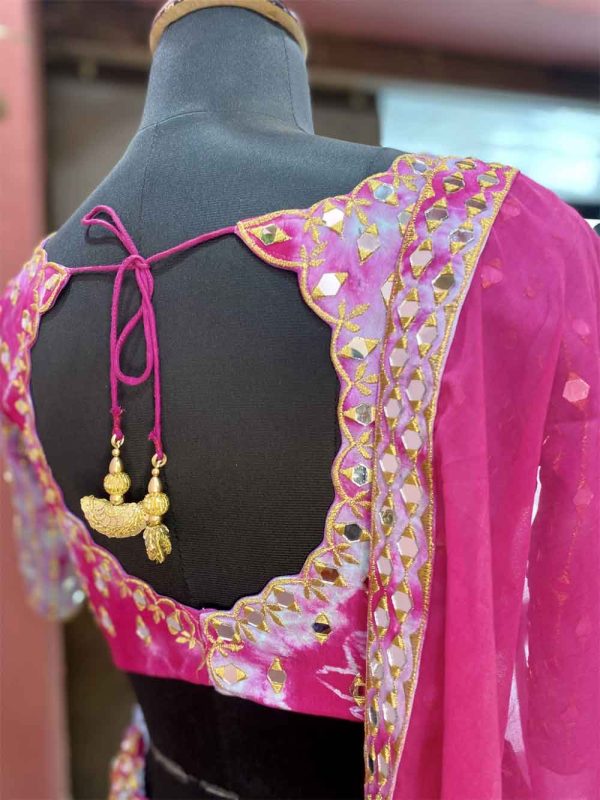 Mirror Work Shibori Lehenga Choli - Image 3