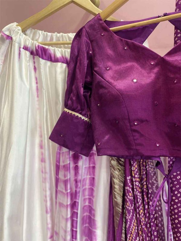Modal Silk Shibori Bandhej Lehenga Choli - Image 3