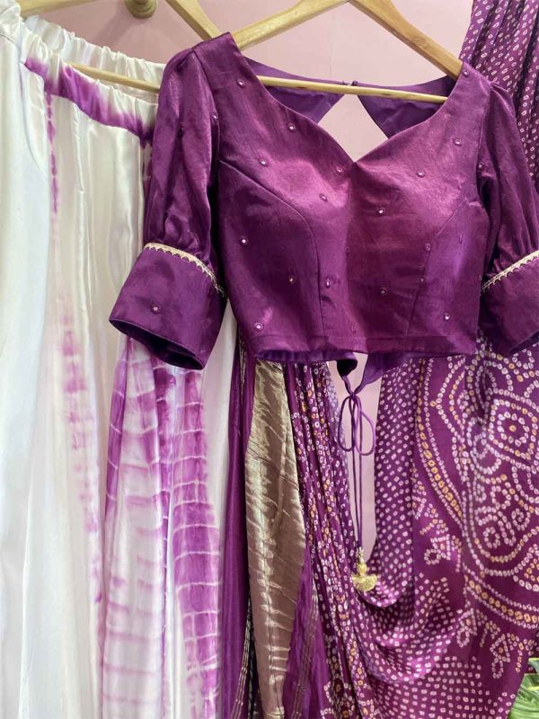 Modal Silk Shibori Bandhej Lehenga Choli - Image 2
