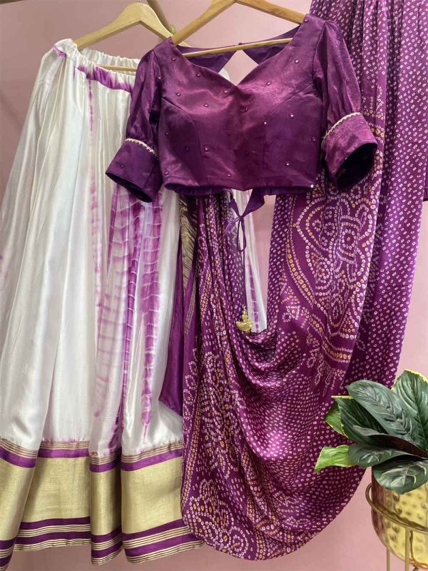 Modal Silk Shibori Bandhej Lehenga Choli