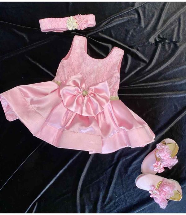 Pastel Pink Silk Party Frock