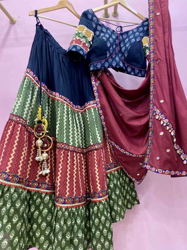 Zig Zag Ajrakh pleated